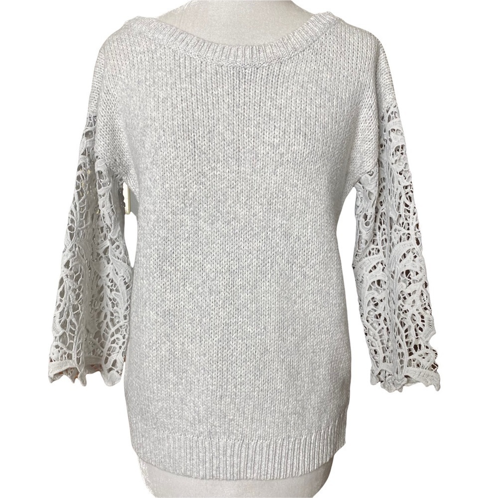 Sundance Lace Delight Pullover Sweater. Size Small